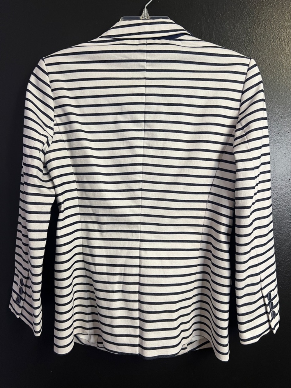 The Limited Navy and White Striped Denim  Blazer - Picture 2 of 4